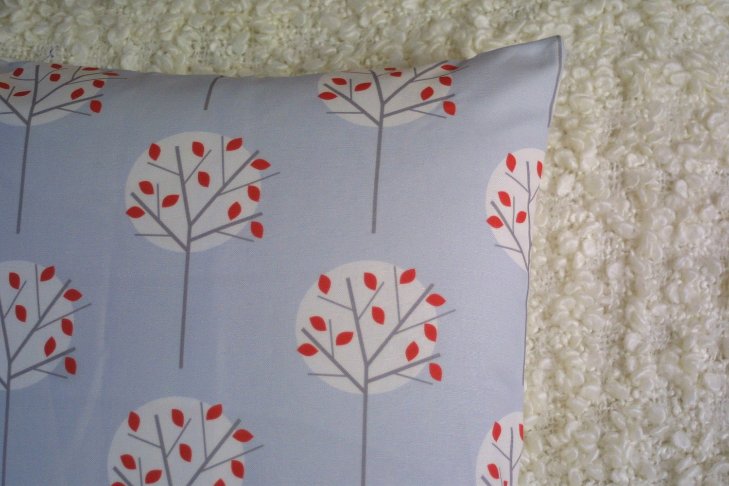 Moonlight Tree in Pale Blue cushion cover
