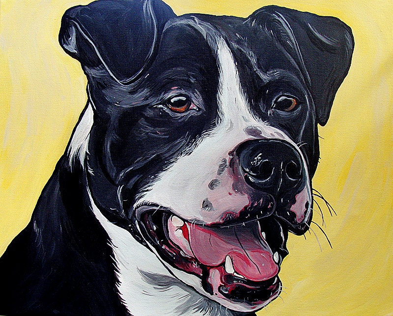 CUSTOM dog painting pet portrait dog art from your photo 20x16"
