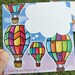Sunset Hot Air Balloon Conversation Note Card, 1 card and envelope, floating balloons in dusk