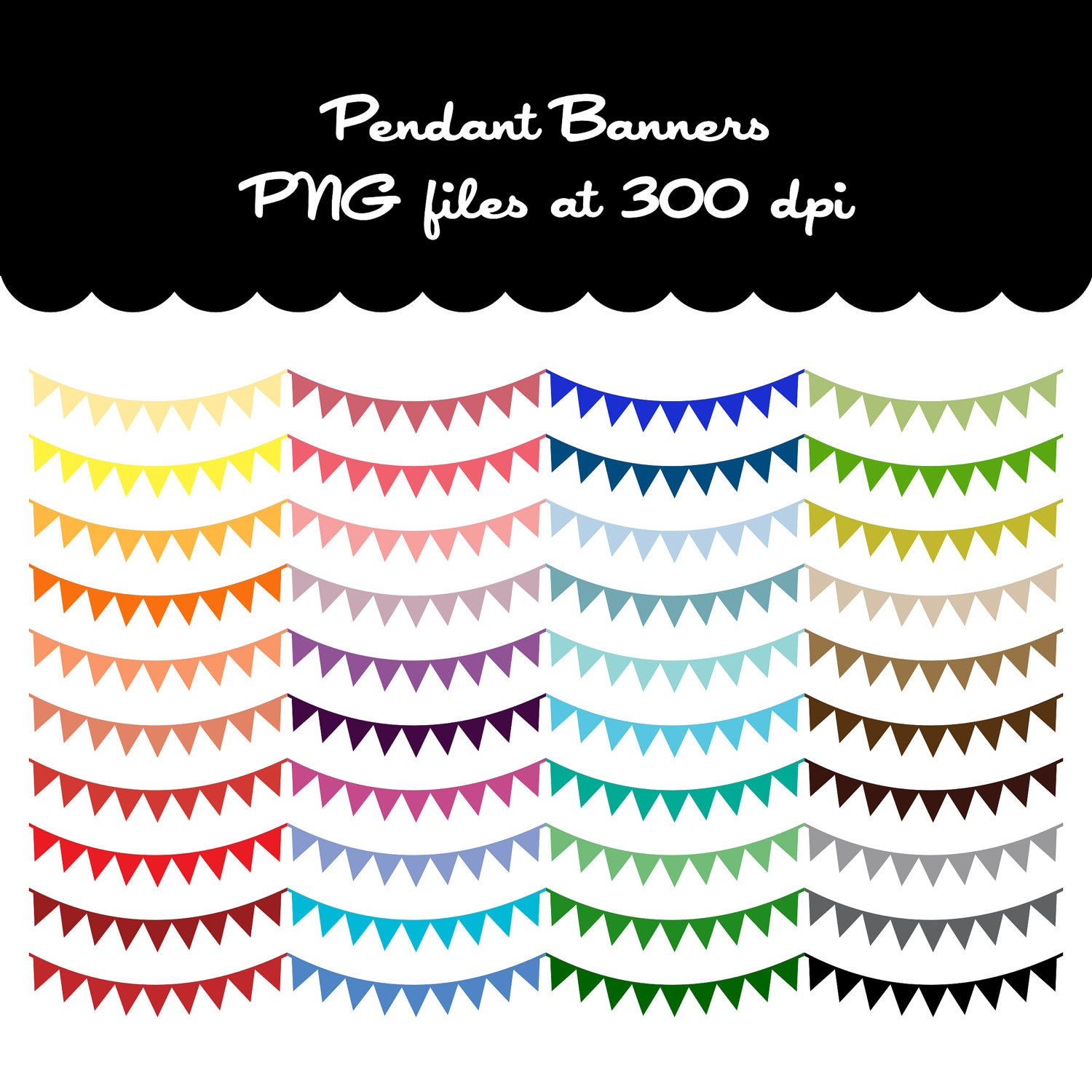 INSTANT DOWNLOAD - Banner Clip Art, Clipart, Digital, Printable, Scrapbooking