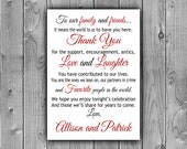 Thank You Wedding Card - Thank You Favors