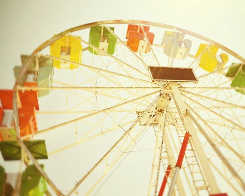 Carnival Photography, Ferris Wheel, Childrens Room, Nursery Art, Retro Inspired, Magical, Circus Fun, Fpoe - Circus Summer (8x10)