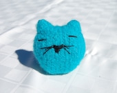 Kitty Kisser Face Cat Toy - Hand Knit Boil Felted Wool Yarn with Organic Catnip