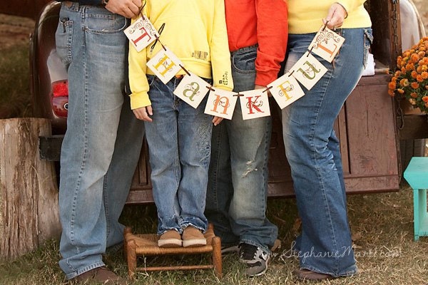Thanksgiving Decoration THANKFUL Fall Banner hostess gift