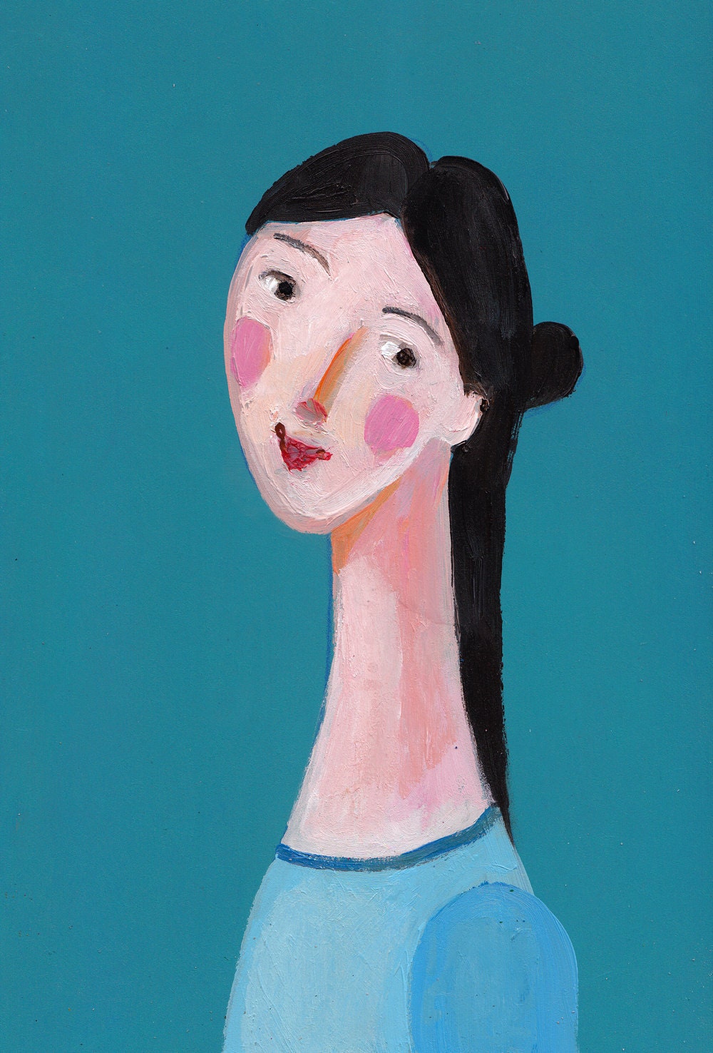 Young blue girl / Woman illustration