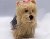 Needle Felted Dog Yorkshire Terrier Wool Sculpture Gift Collectible
