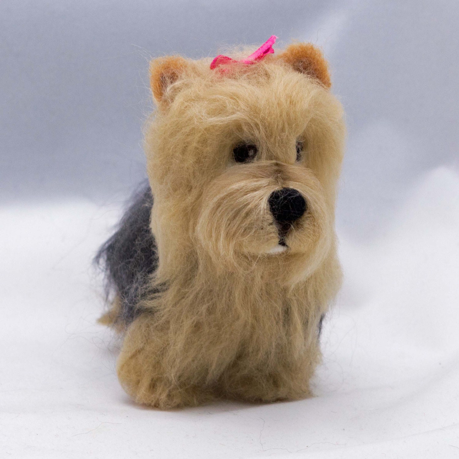 Needle Felted Dog Yorkshire Terrier Wool Sculpture Gift Collectible