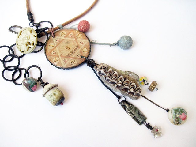 Eternal.  Rustic Alchemy, Pale Gypsy Victorian Tribal Assemblage necklace.