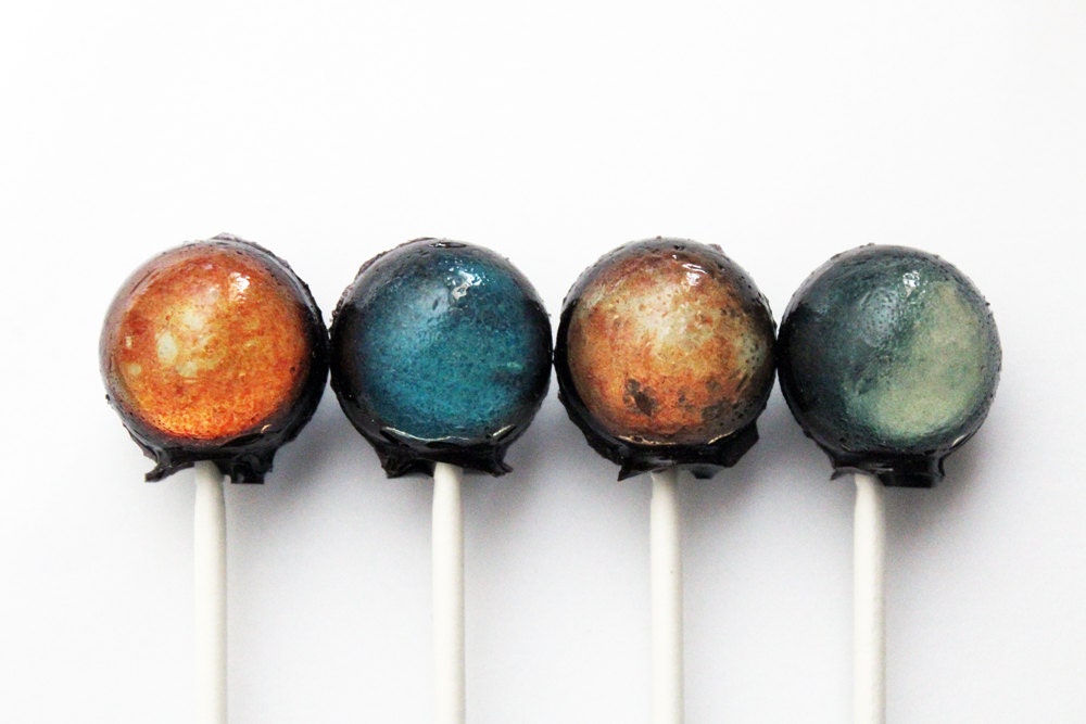 Planets solar system space ball style hard candy lollipop - 10 pc. - SHIPS NOVEMBER 1