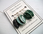 Emerald and Black Stitch Markers for Needles sized 0-6