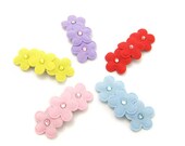 Flower Barrettes, Set of 5 Flower Hair Clips, Rhinestones, baby, toddler, girl, women, 3ft