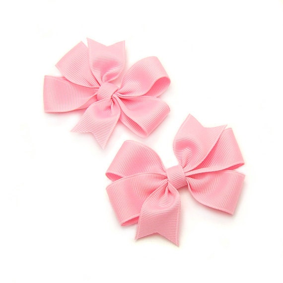 Pink Pinwheel Bows, 3 inch Hair Bows, Pink Hair Bows, Double Pinwheel Bows, Pink Pigtail Set, Toddler Girls