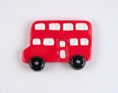 Double Decker Bus magnet - London, red vehicle, cute fridge decoration