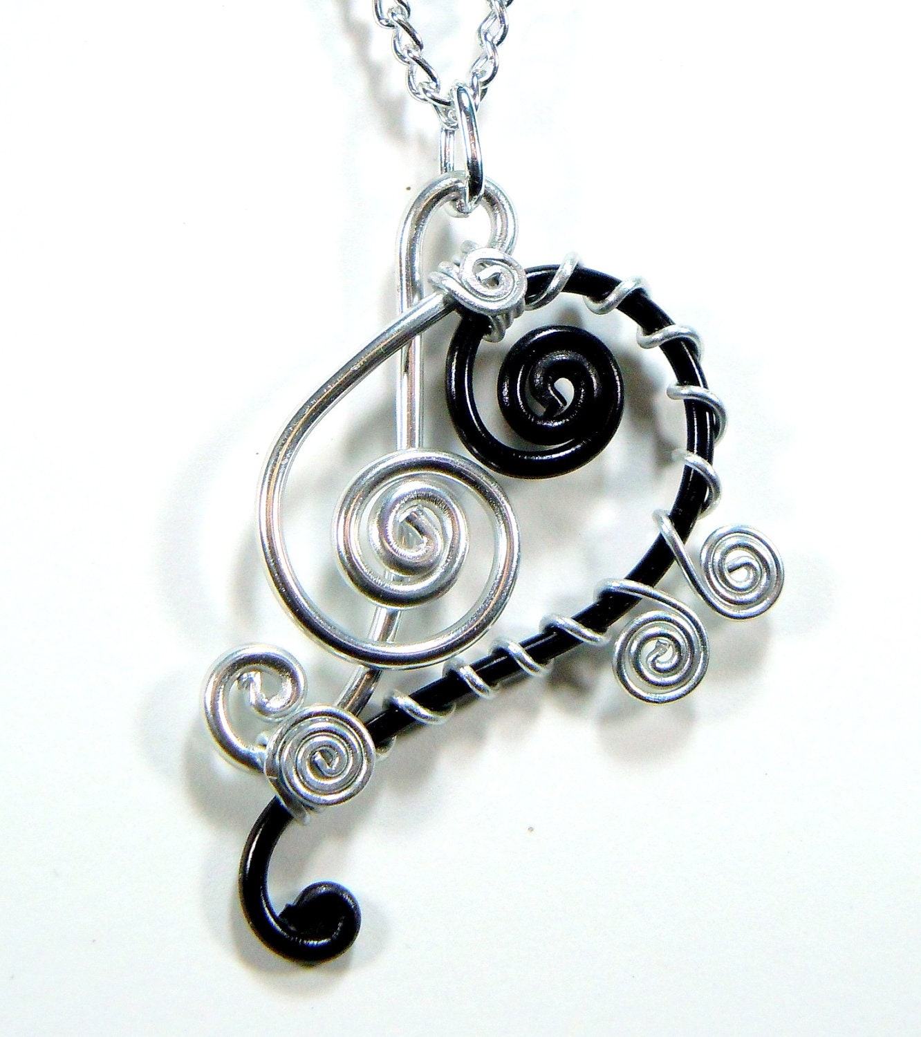 Bass and Treble Clef Pendant Necklace