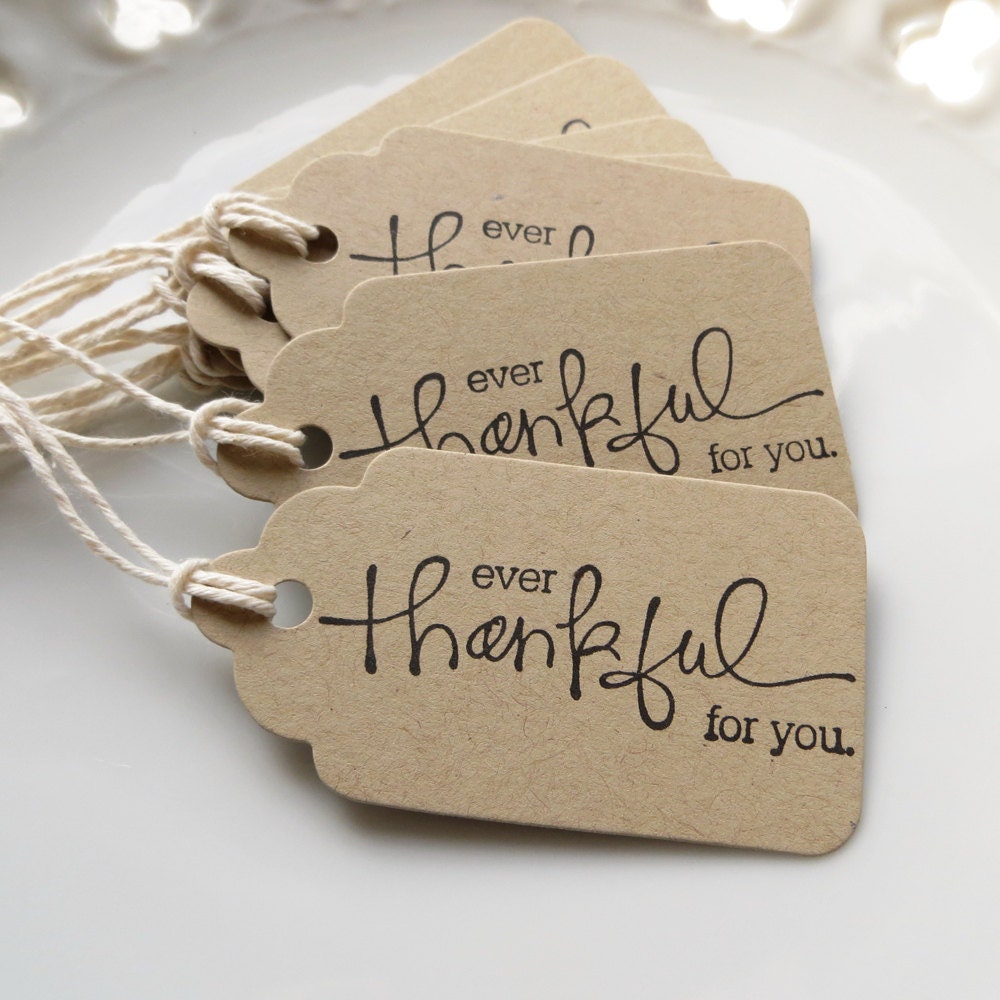 Thankful for You Tags Gift Favor Tag - Set of 8 - Custom Colors Available - thanksgiving decor tags