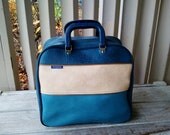 Brunswick Blue Bowling Bag with White Stripe and Gold Piping