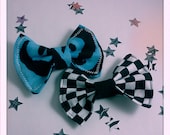 Zebra Print and Checker Board Print Hair Bow Set