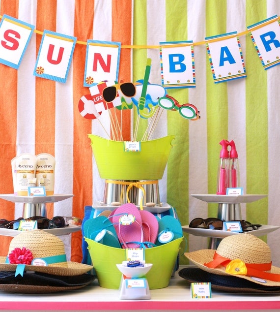 Poolside PRINTABLE Party Collection - WE CUSTOMIZE Il_570xn