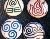 Avatar TLA: bending symbols set of 4 - 1 inch buttons