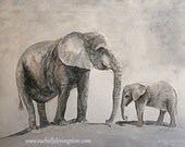 gray grey blue elephant art PRINT elephant Painting elephant kid Wall Art Elephant painting watercolor toddler room decor nursery art 8x10