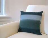 Teal Marimekko PILLOW Cover - Throw Pillow Sham - Accent Cushion in Ombre Striped Sea Blues  - Scandinavian Fall Home Decor (Ready to Ship)
