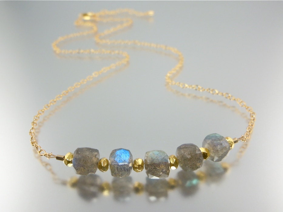 Flashy Labradorite Cluster Necklace