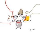 Dog Artwork- The Meet Up- Dog Huddle