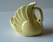 Vintage Yellow Swan Vase small 1960s Art Pottery Collectable office decoration home decor planter