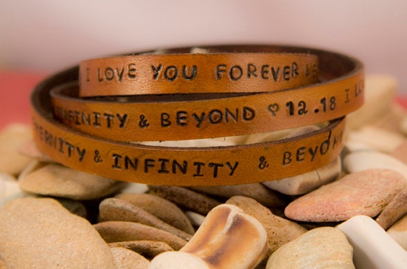 3x Leather wrap bracelet, customizable, personalized, PRIORITY mail