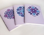 Sale - Letterpress Journal Set of 3 Folk Art Patterns