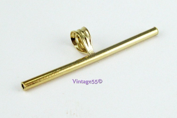 Brooch Converter Gold Filled Horizontal Large 32mm