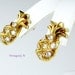 Vintage Earrings Rhinestone Pineapple Gold tone Avon