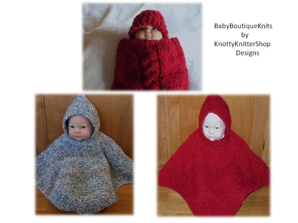 Baby Cocoon & Hat Set AND Poncho Patterns