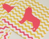 Dog Silhouette Coasters Chevron Zig Zag