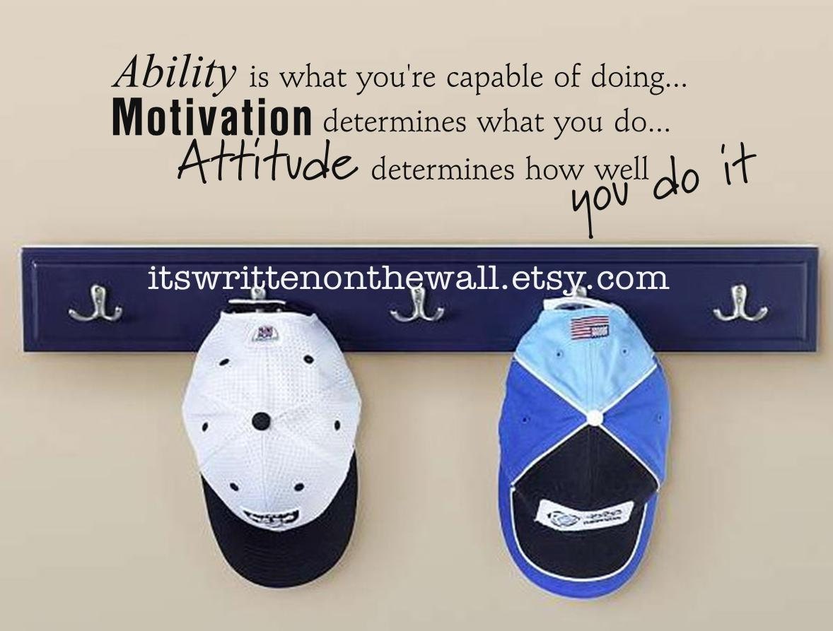 Ability is what you're capable of doing..9x31 Vinyl Lettering Wall saying Sports Quote