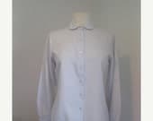 50% off Storewide Sale vintage GRAY blouse peter pan collar 80s spring LOVE