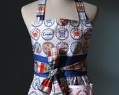 Coastal Seaside Theme Full Apron with Michael Miller Fabric