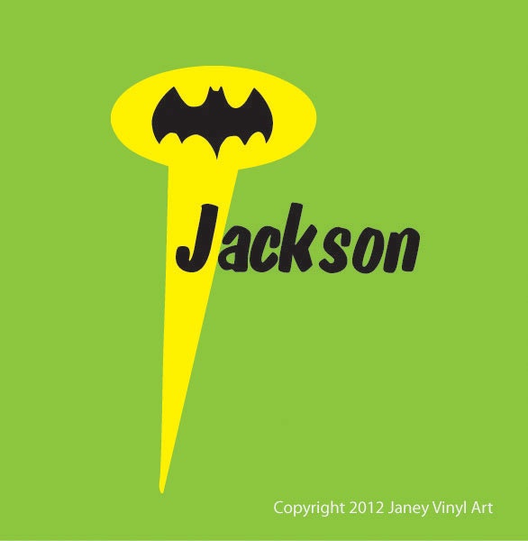 Super Hero Room - Batman Decal - Super Hero Monogram