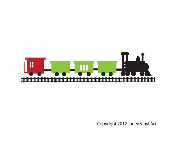 Train Decal  - Nursery Train Decor - Boys Room - Multi Color