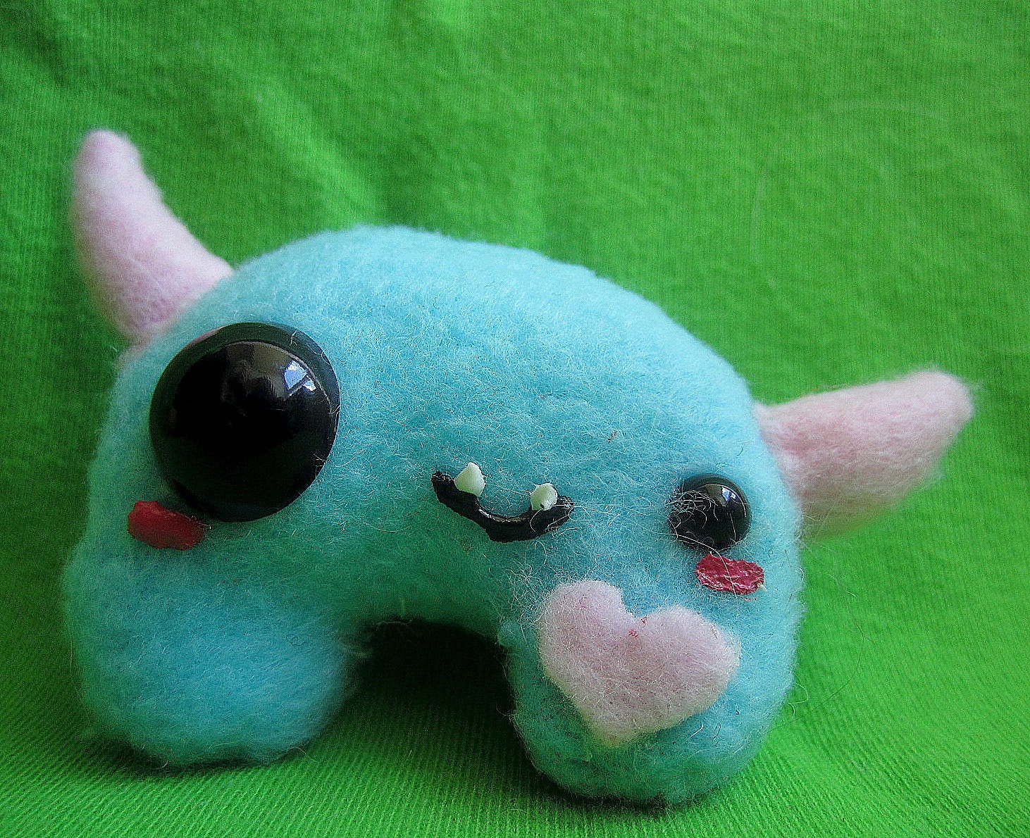 Candy Plush Monster - Cute Tiny Pink and Blue with Horns