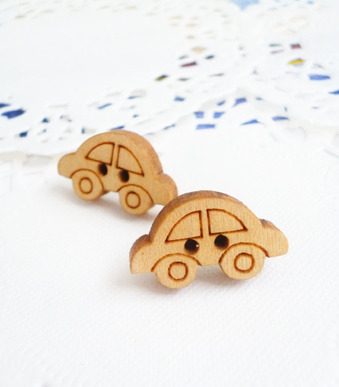 Wood Earrings (Last Pair) - Mini Cars (Zakka)