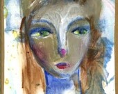 Handpainted Moleskine Journal 5x8.25 Cat Woman