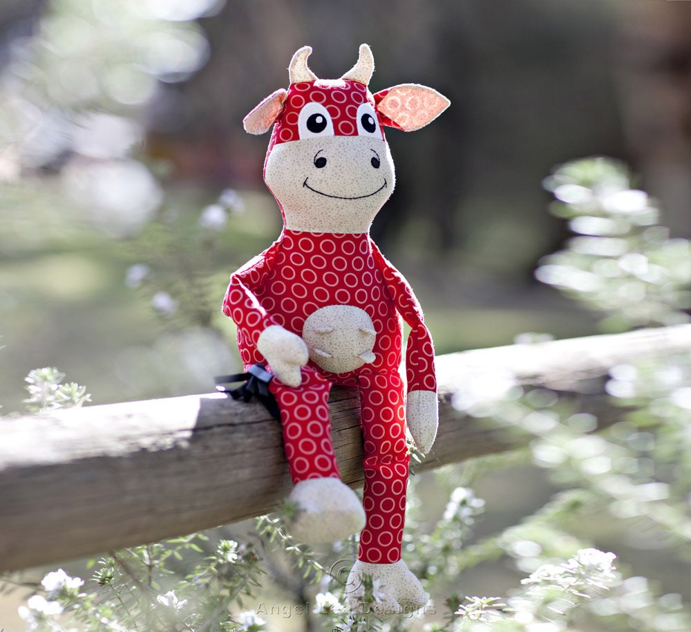 Cow Pattern. Cleo the Cow Stuffed Cow Pattern PDF Cow Sewing Pattern and Tutorial by Angel Lea Designs. Instant Download Digital Pattern