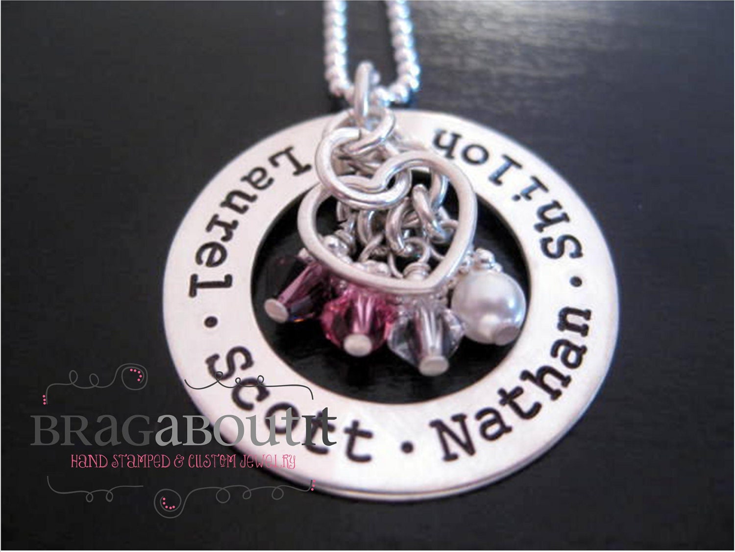 Personalized Necklace - Hand Stamped Jewelry - Sterling Silver - A Little Love All Around