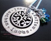 Hand Stamped Jewelry - Personalized Necklace - My Family Tree