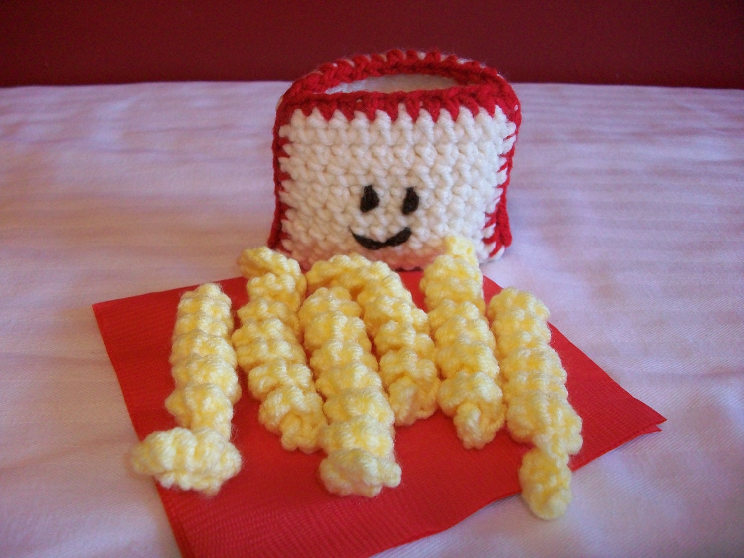 Hamburger Crochet Amigurumi Fast Food, Hamburger and Curly Fries