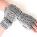 Retro Modern Cable and Lace gloves hand knit in Grey . READY TO SHIP, by ACrookedSixpence