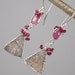 ON SALE - 40% OFF - Druzy Earrings Dangle Earrings Beige Greige Jasper Slice Pink Sapphire Luxury Fall Fashion Beach Wedding -Roses
