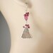 ON SALE - 40% OFF - Druzy Earrings Dangle Earrings Beige Greige Jasper Slice Pink Sapphire Luxury Fall Fashion Beach Wedding -Roses