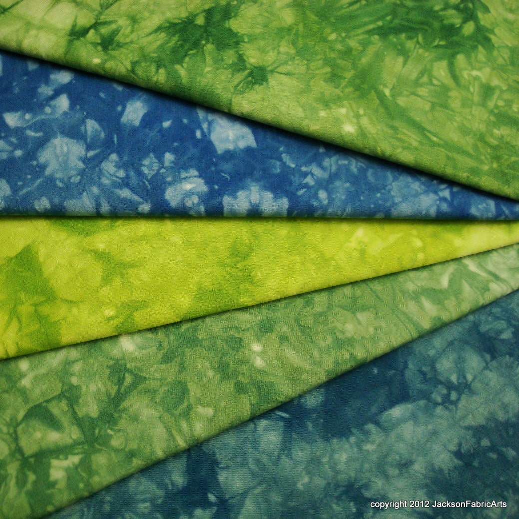 Hand Dyed Fabric Cotton Fat Quarters Bundle in Manaus Palette